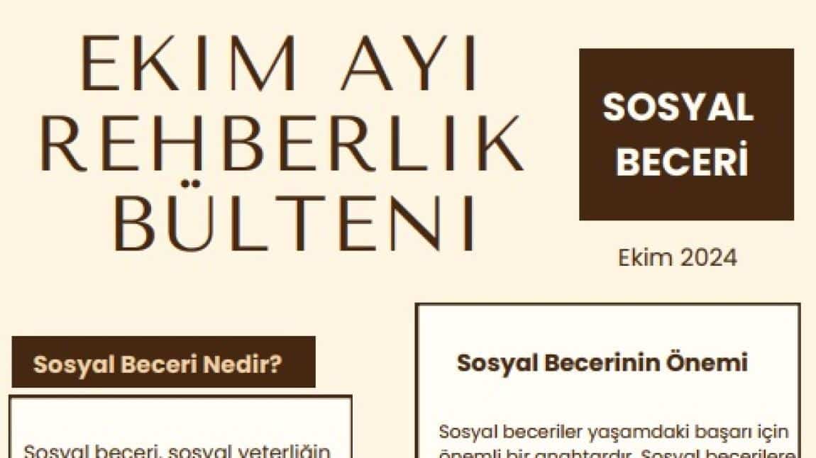 Ekim Ayı Rehberlik Bülteni-Sosyal Beceriler